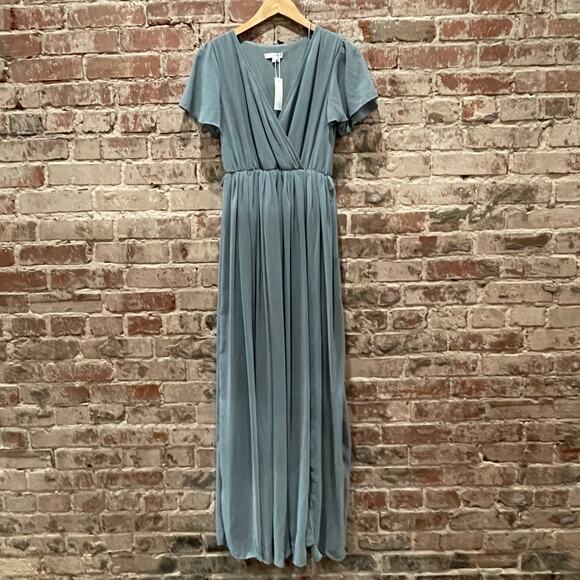 NEW Baltic Born Kristina Maxi Dress in Dusty Blue Size Small - Missing Belt - Picture 2 of 8